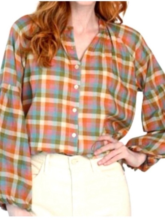 Olivia James Tops - Olivia James The Label Emory Blouse Plaid Button-Front XS 100% Cotton